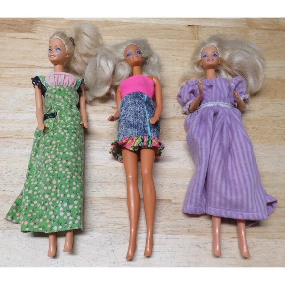 Mattel Other - Lot of 3 1966 Mattel Barbie Doll Vintage Blonde Hair Blue Eye Made In Malaysia